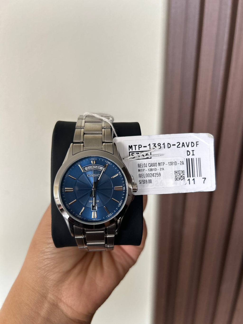 RELOJ CASIO HOMBRE 
MTP-1381D azul