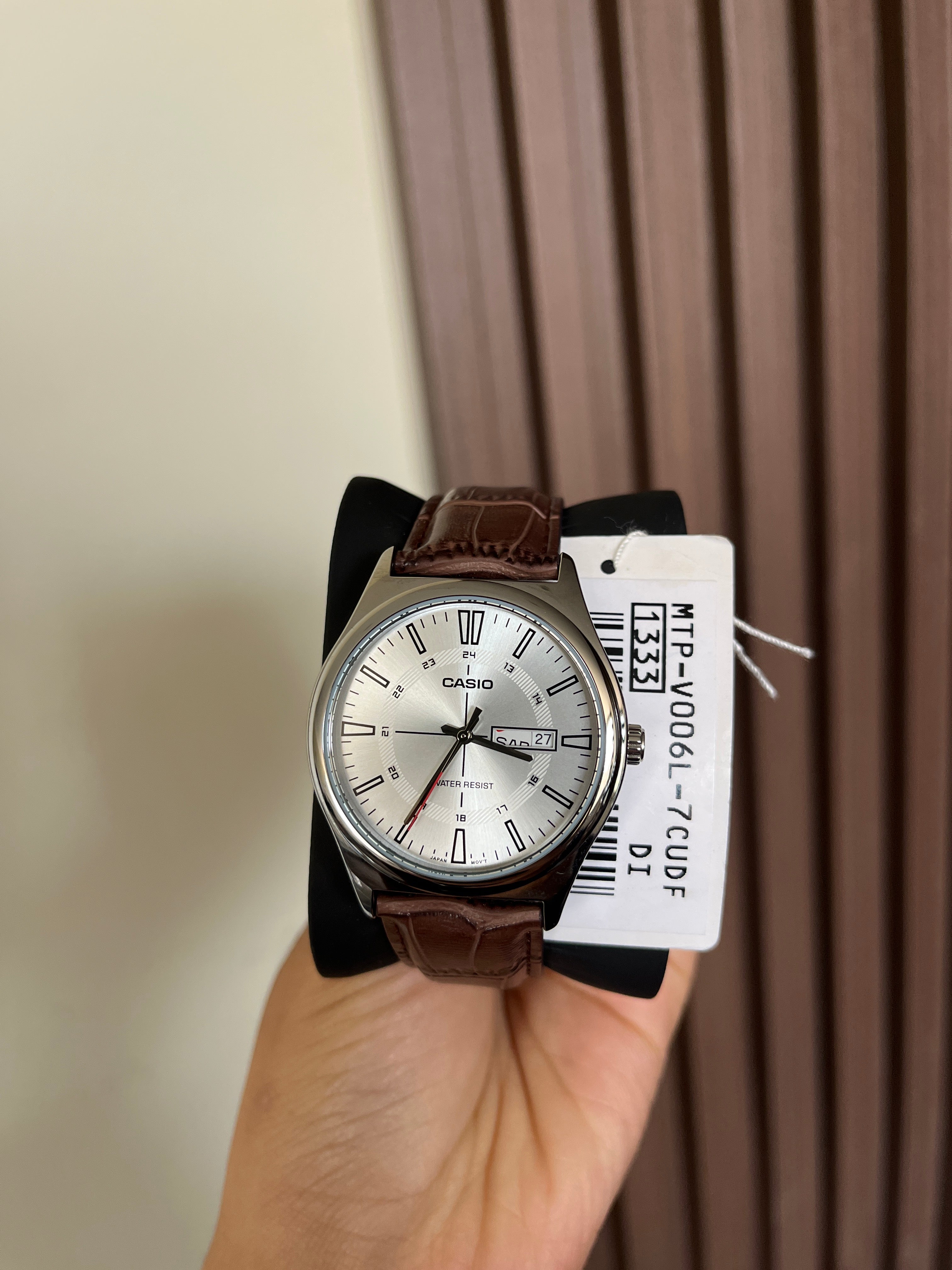 Casio MTP-V006L correa cuero marrón