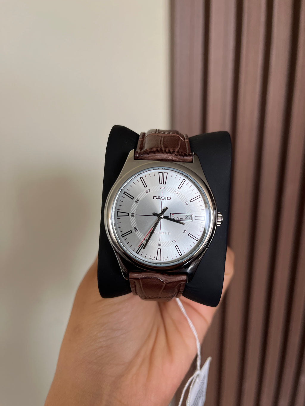 Casio MTP-V006L correa cuero marrón