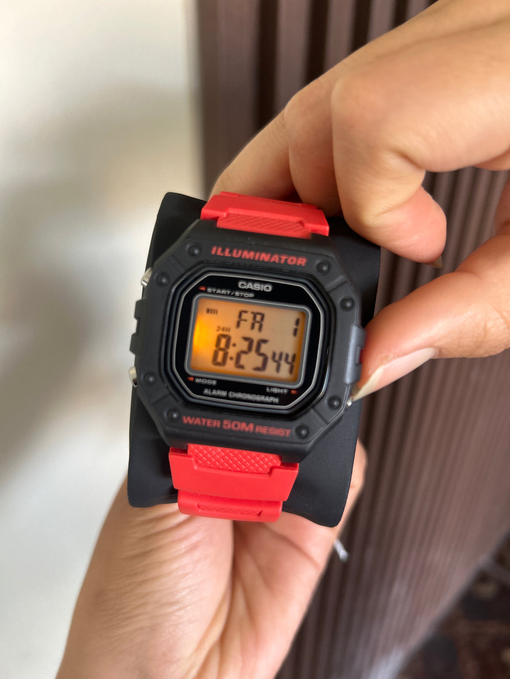 Casio deportivo W-218H Rojo
