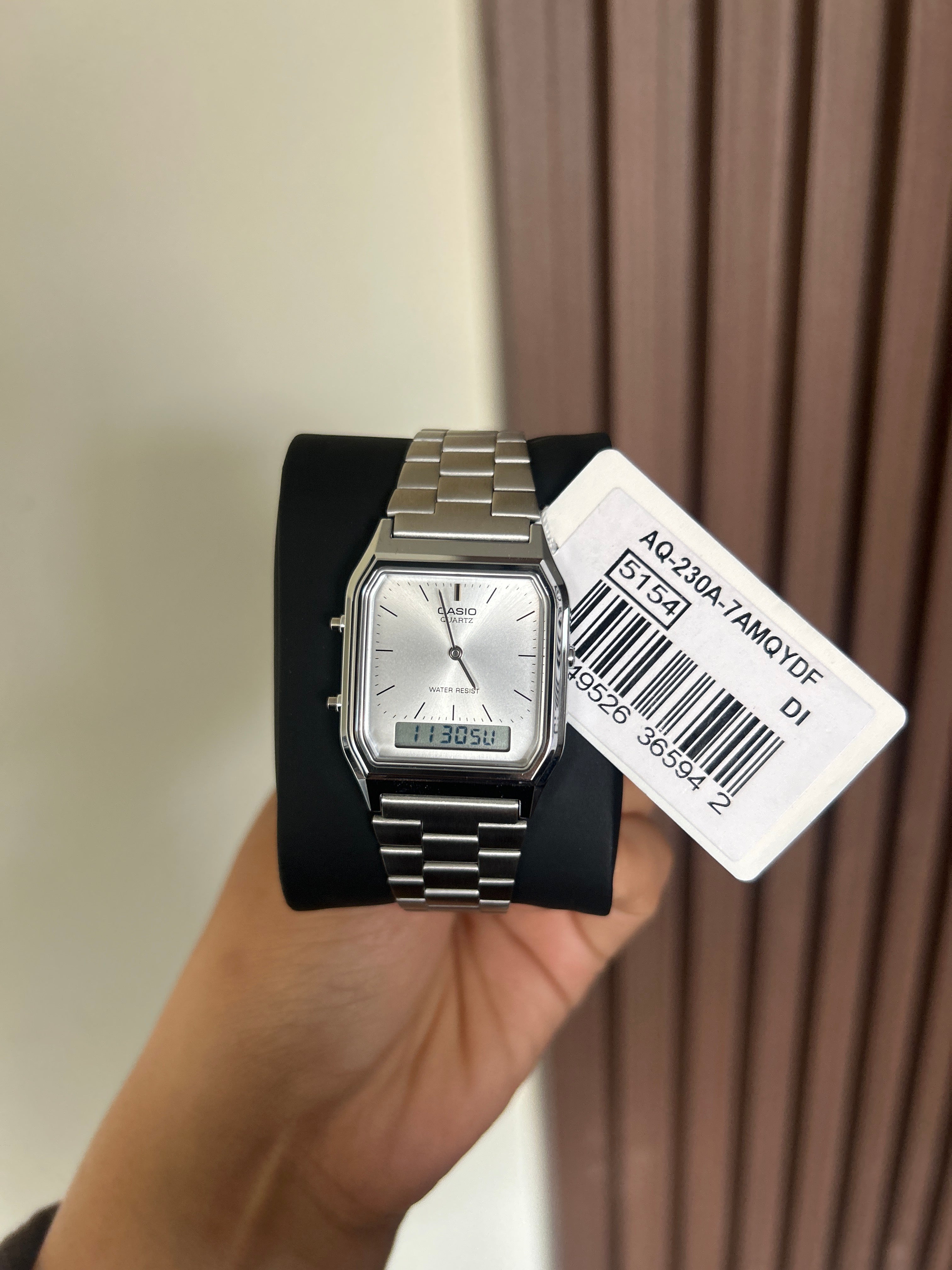 Casio analógico digital AQ-230 plateado