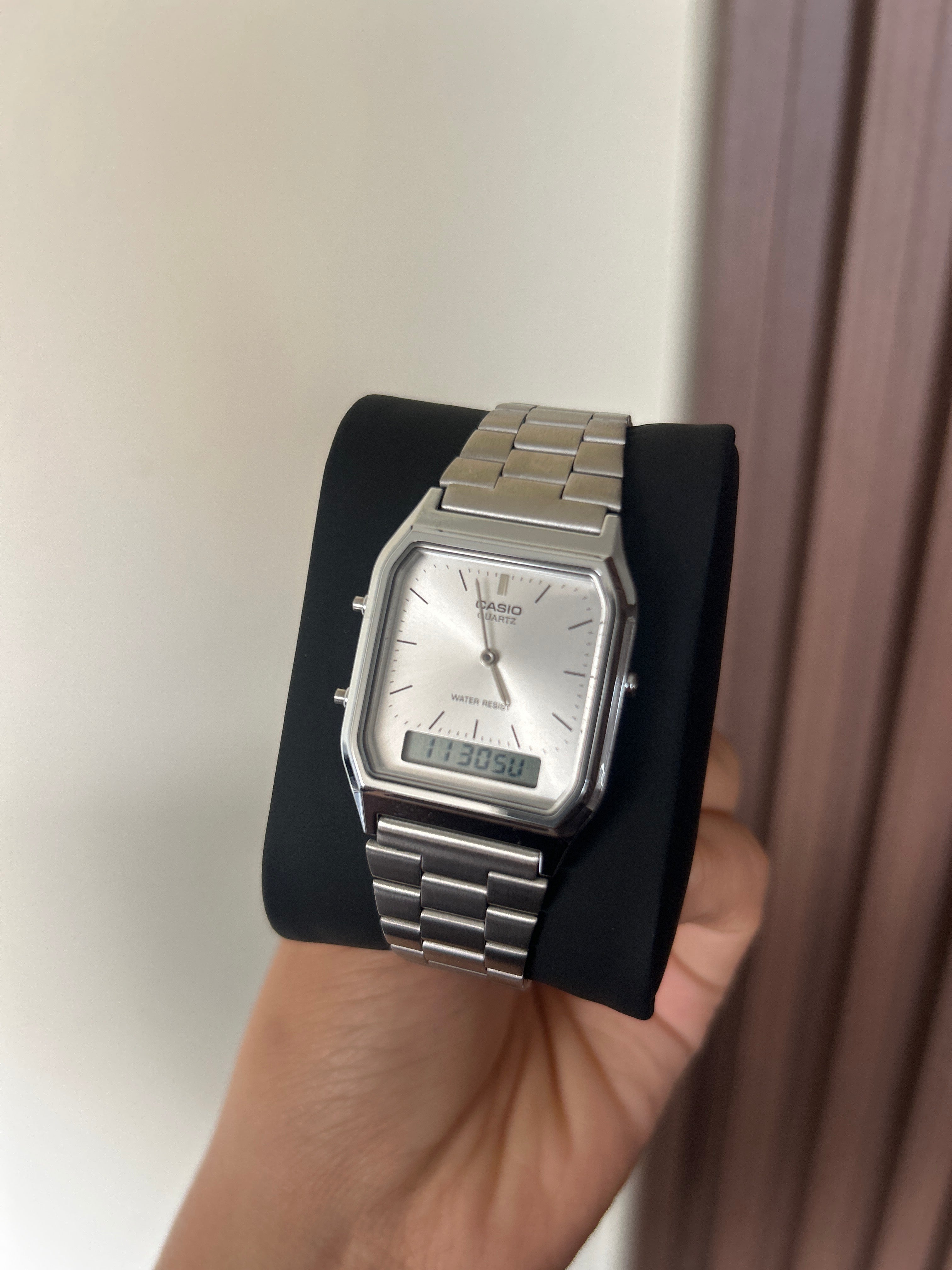 Casio analógico digital AQ-230 plateado