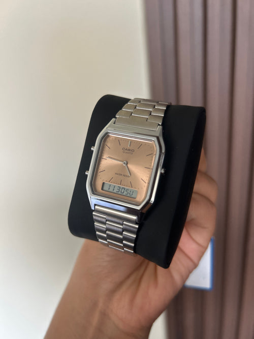 Casio Analógico digital AQ-230 naranja
