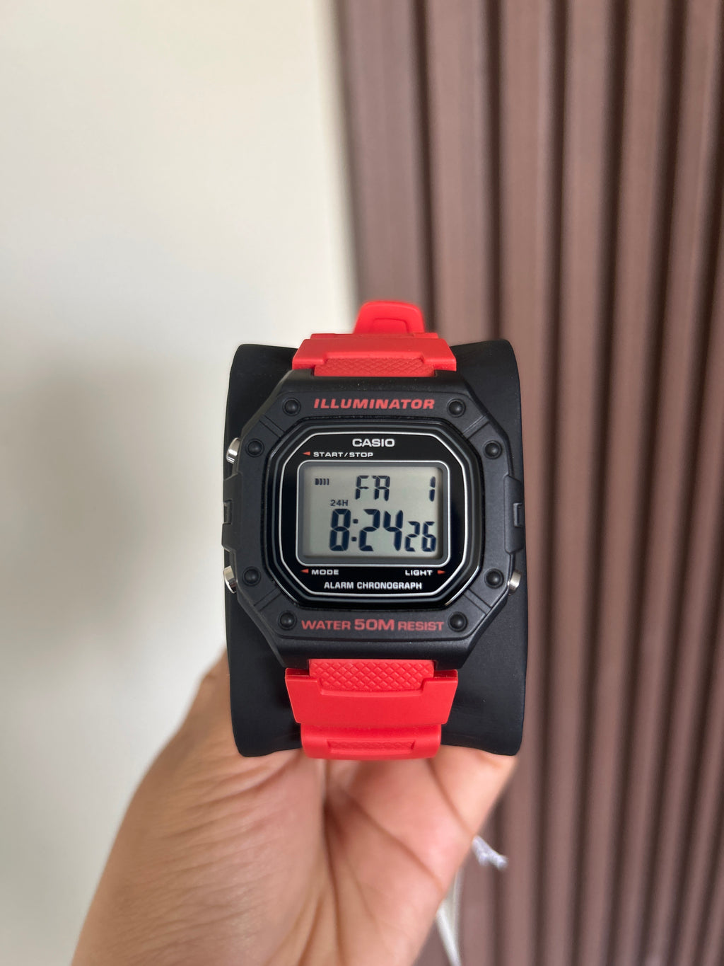 Casio deportivo W-218H Rojo