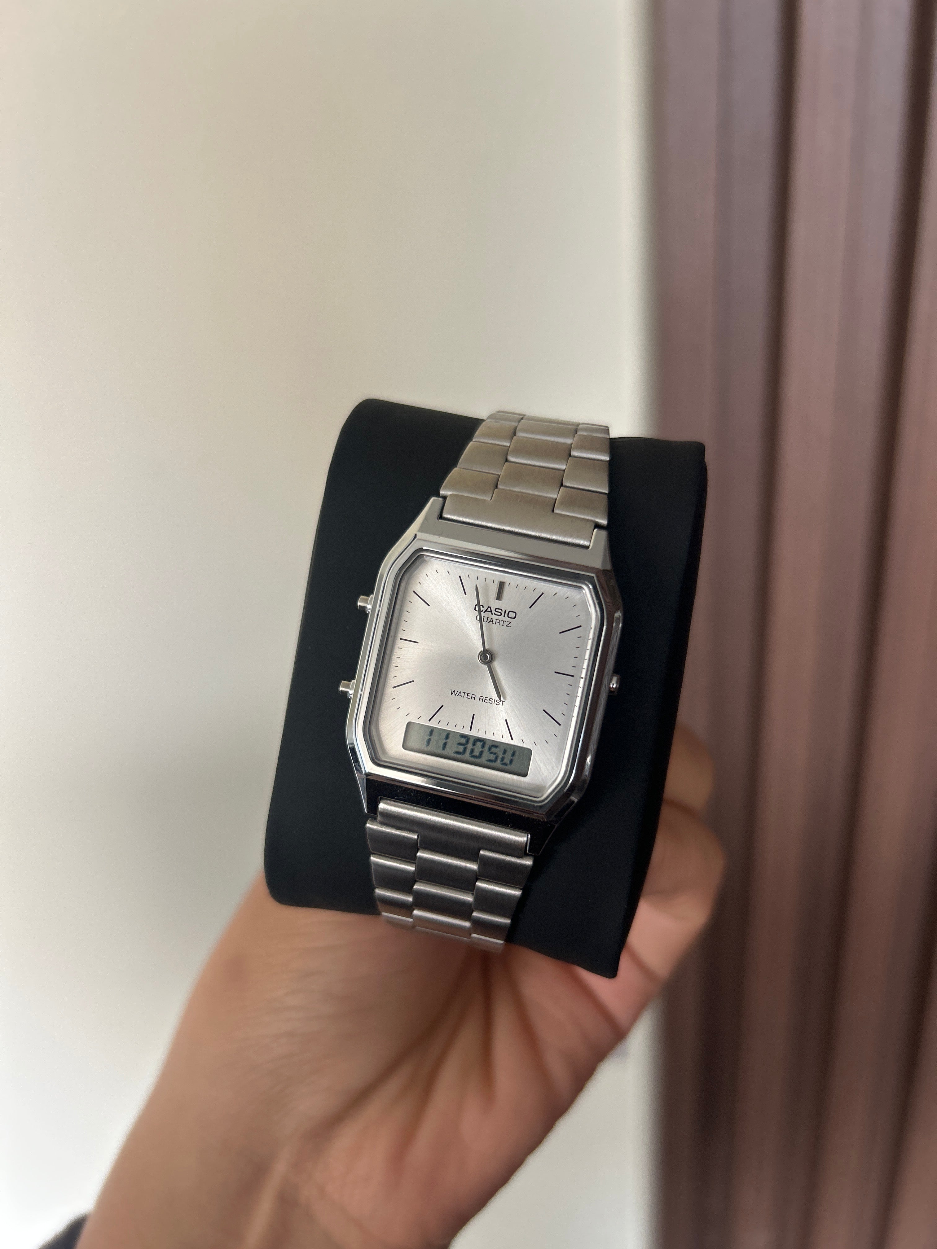 Casio analógico digital AQ-230 plateado